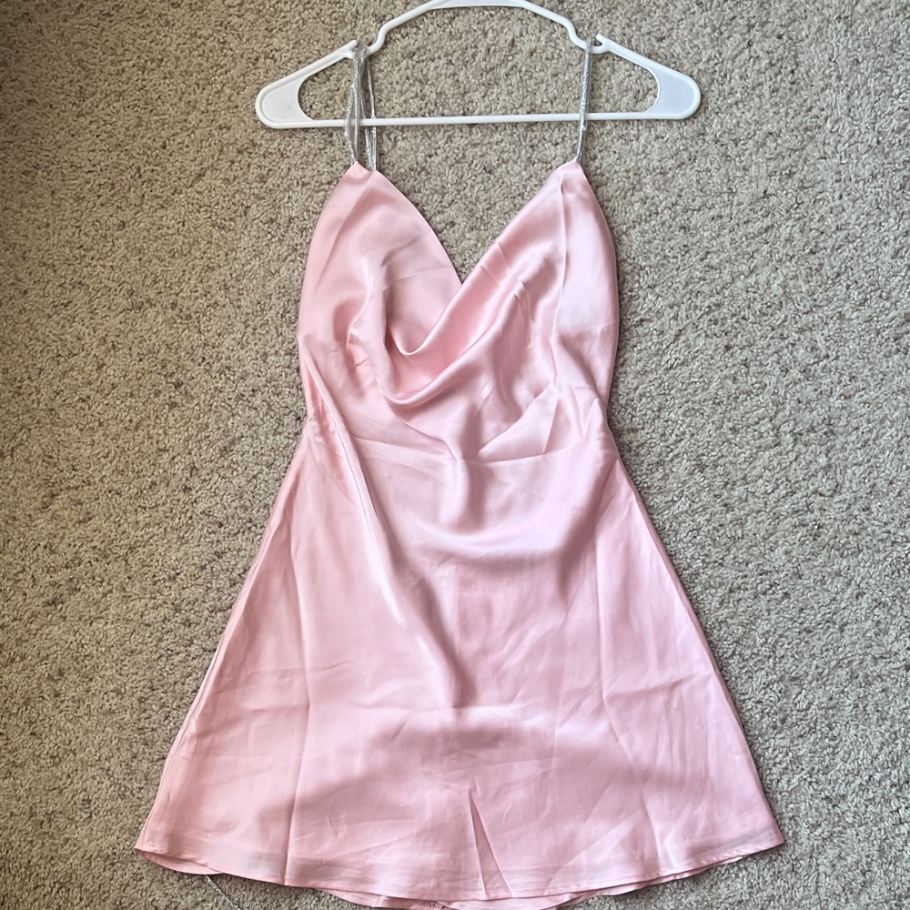 Elegant Pink Backless Dress